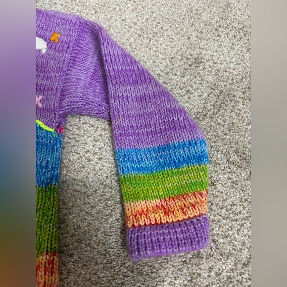Mexicali Blues Peruvian Hand Knit zip up hooded sweater little girls acrylic - Picture 8 of 10
